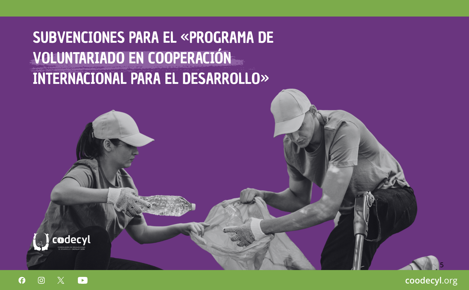 Subvenciones para el «programa de voluntariado en cooperación internacional para el desarrollo» (2026) JCYL