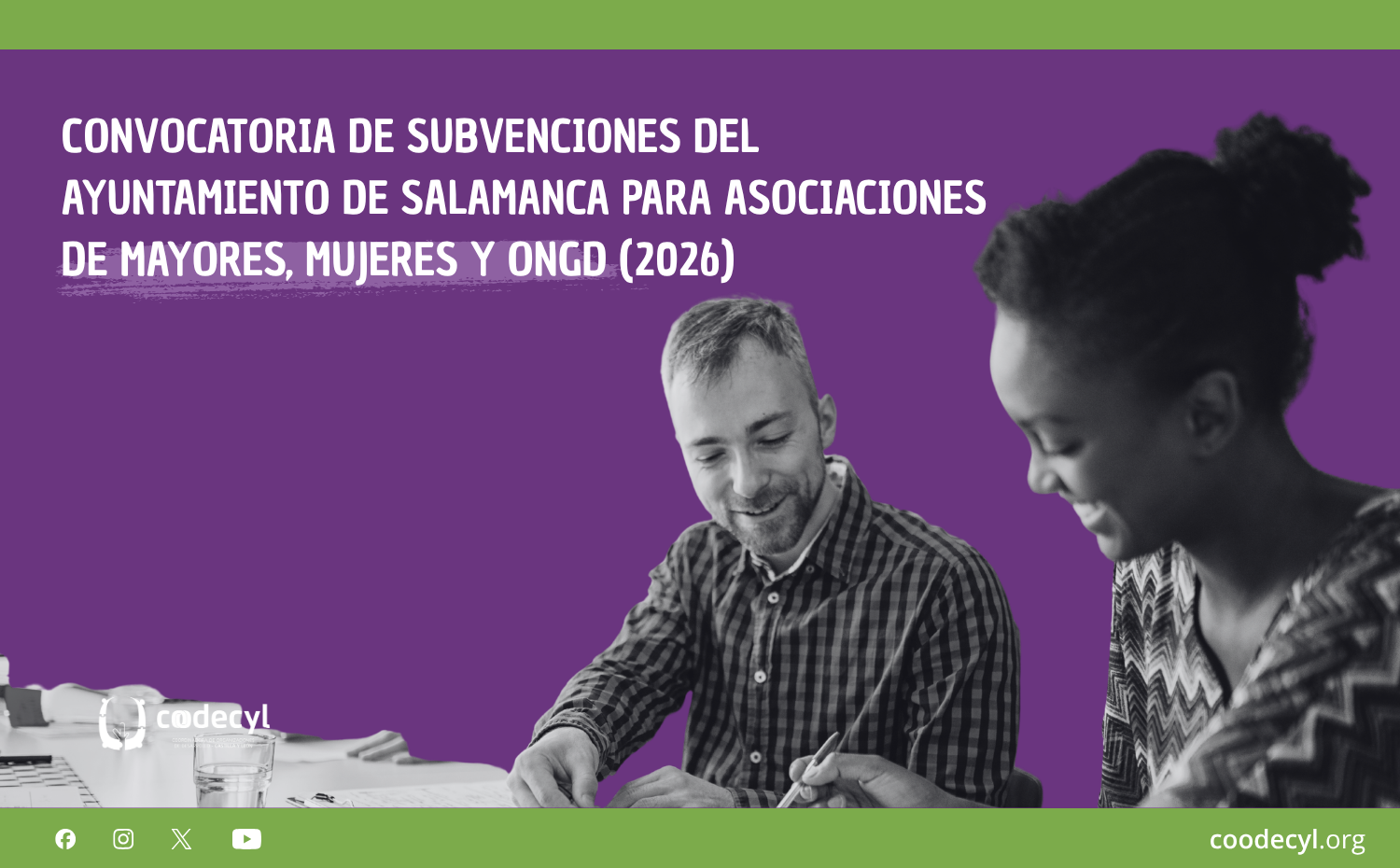 Convocatoria de subvenciones del Ayuntamiento de Salamanca para asociaciones de mayores, mujeres y ONGD (2026)  