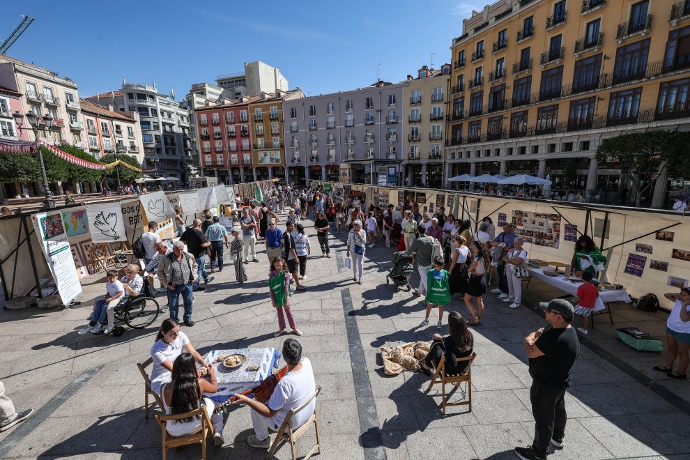 Las ONGD de Burgos reivindican la solidaridad y visibilizan su trabajo en la Plaza Mayor